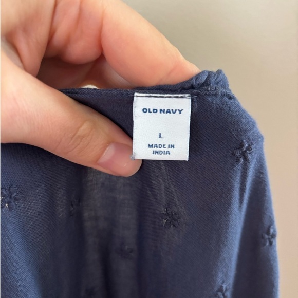 Old Navy Dark Blue Floral True Wrap Midi Dress - Picture 11 of 11